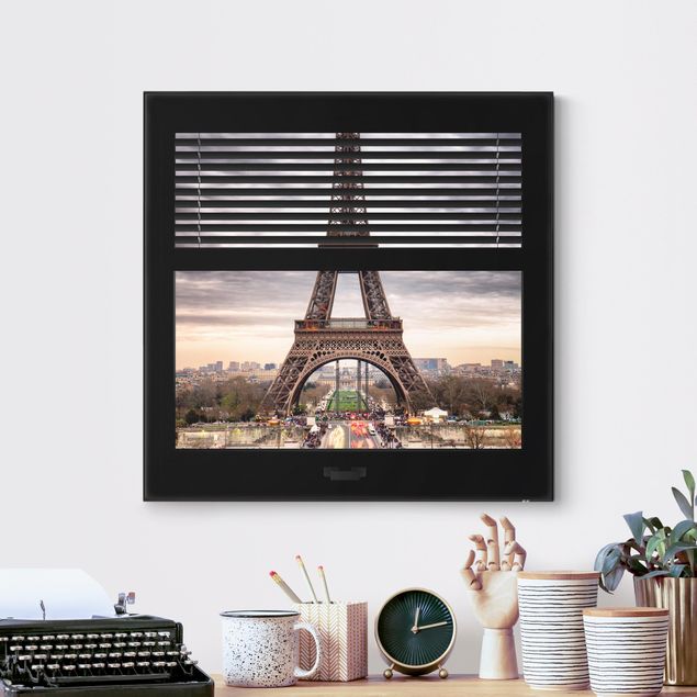 Wechselbild - Fensterblick Jalousie - Eiffelturm Paris