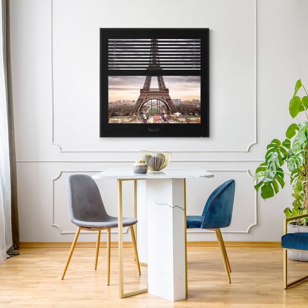Wechselbild - Fensterblick Jalousie - Eiffelturm Paris