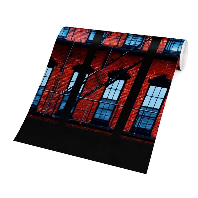 schöne Tapeten Fensterblick rote Amerikanische Fassade