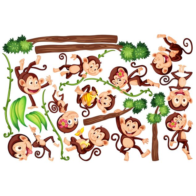 Fensterfolie Motiv Affen des Dschungels