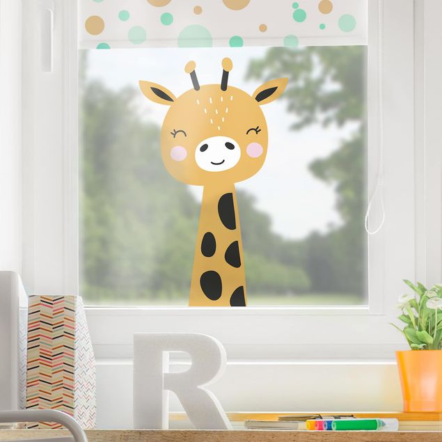 Fensterfolie bunt Baby Giraffe
