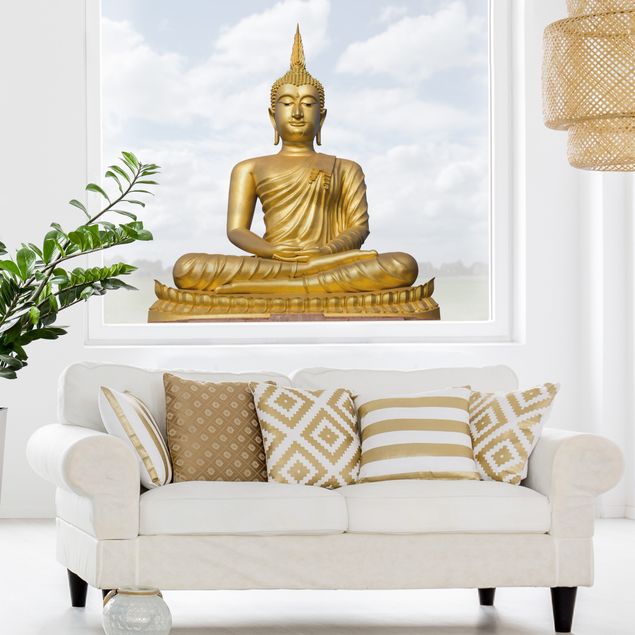 Fensterfolie bunt Goldener Buddha