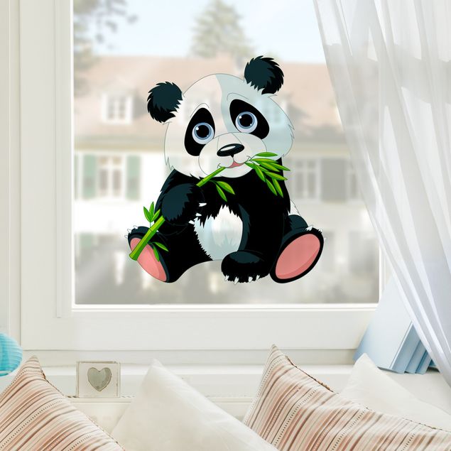 bunte Fensterfolie Naschender Panda