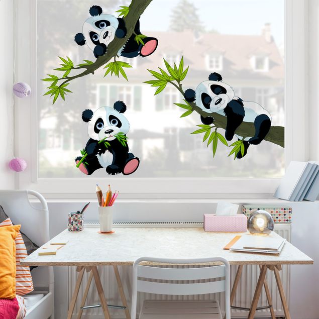 Klebefolie Fenster Pandabären Set