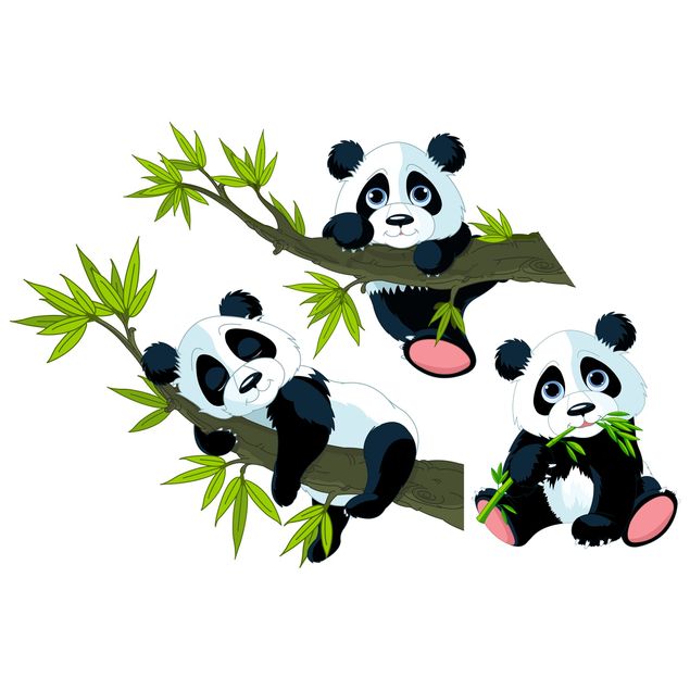 Fensterfolie - Fenstersticker - Pandabären Set