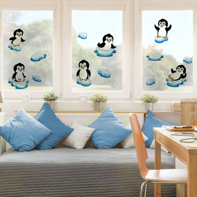Klebefolie Fenster Pinguin Set