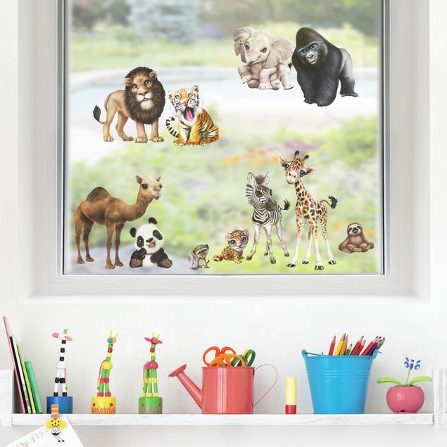Fensterfolie Fenstersticker Kinderzimmer - Animal Club International - Tiere in Afrika