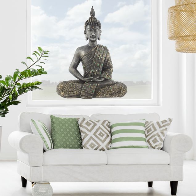 Klebefolie Fenster Zen Buddha Stein