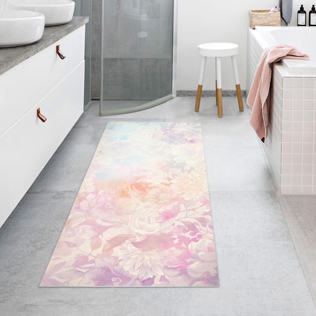 Teppichläufer Zarter Blütentraum in Pastell