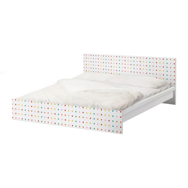 Möbelfolie für IKEA Malm Bett niedrig 180x200cm - Klebefolie No.UL748 Little Dots