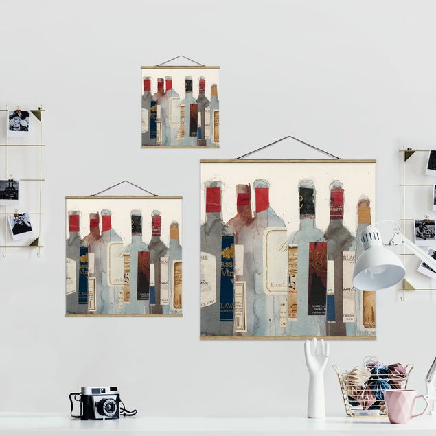 Stoffbild mit Posterleisten - Wein & Spirituosen I - Quadrat 1:1