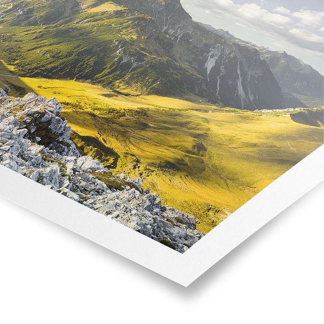 Poster - Berge und Tal der Lechtaler Alpen in Tirol - Querformat 2:3