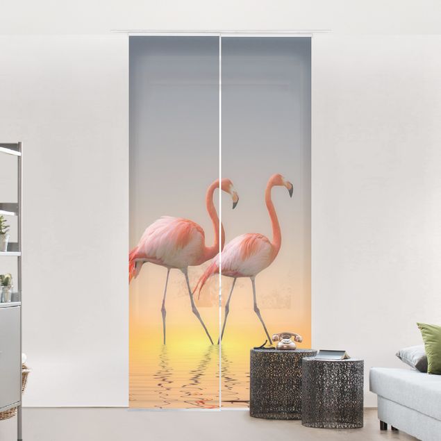 Flächenvorhang Flamingo Love