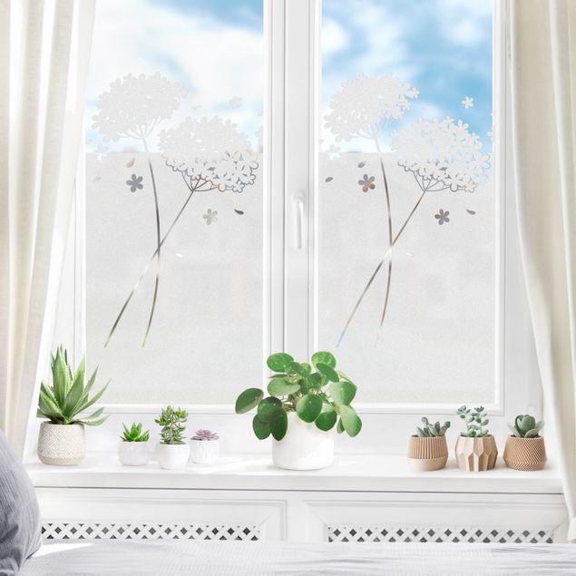 Fensterfolie Fliegender Blütentraum Bordüre