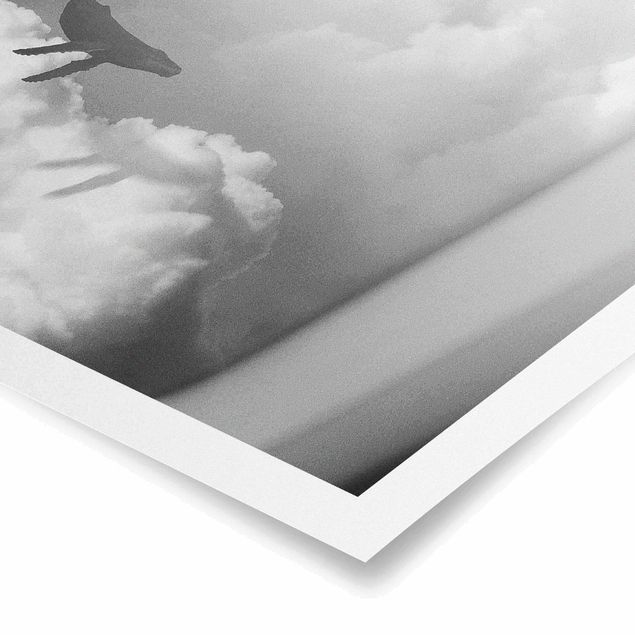 Jonas Loose Poster Fliegender Wal in den Wolken