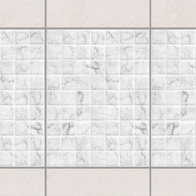 Fliesenfolie Muster Mosaikfliese Mamoroptik Bianco Carrara
