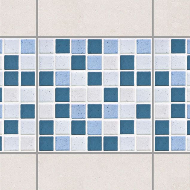 Fliesenaufkleber Muster Mosaikfliesen Blau Grau