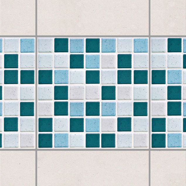 Selbstklebende Folie Fliesen Muster Mosaikfliesen Türkis Blau