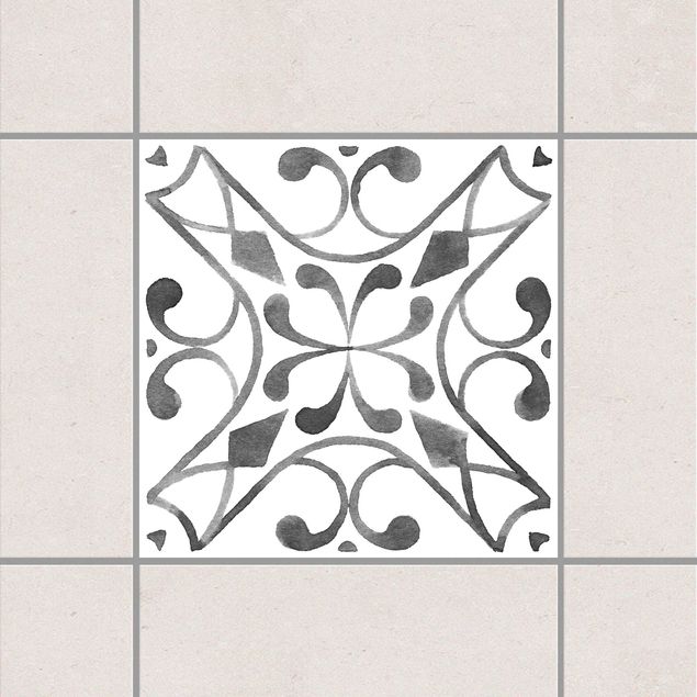 Fliesenfolie Muster Grau Weiß Serie No.3