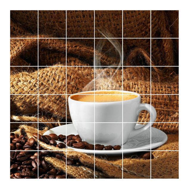 Fliesenbilder kaufen Kaffee am Morgen