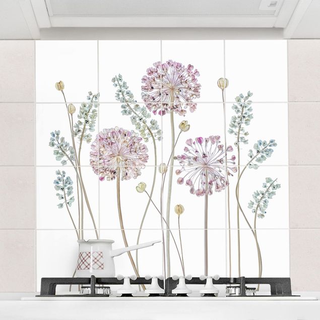 Fliesensticker Blumen Allium Illustration