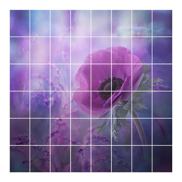 Fliesenbild - Anemonenblüte in Violett