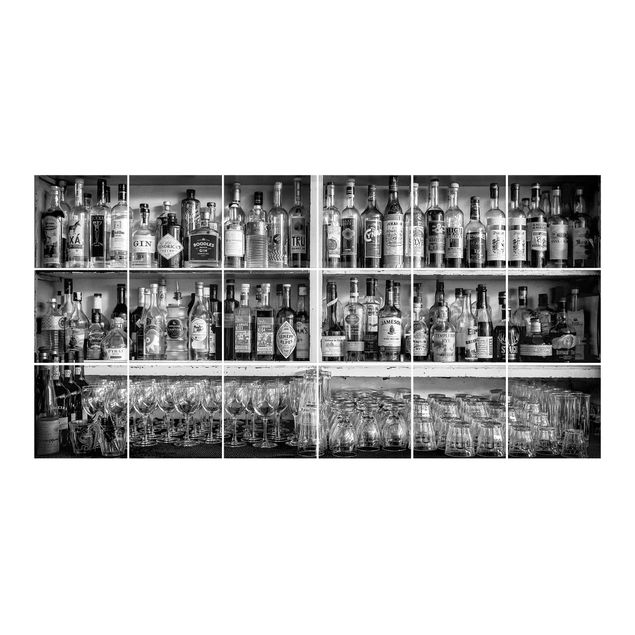 Fliesenbild - Bar Schwarz Weiß
