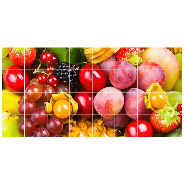 Klebefolie Fliesen Colourful Exotic Fruits