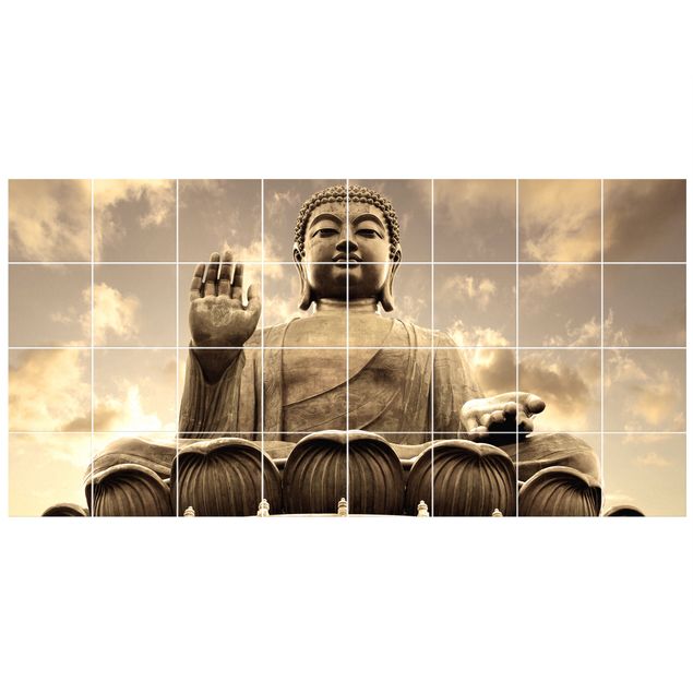Klebefolie Fliesen Großer Buddha Sepia