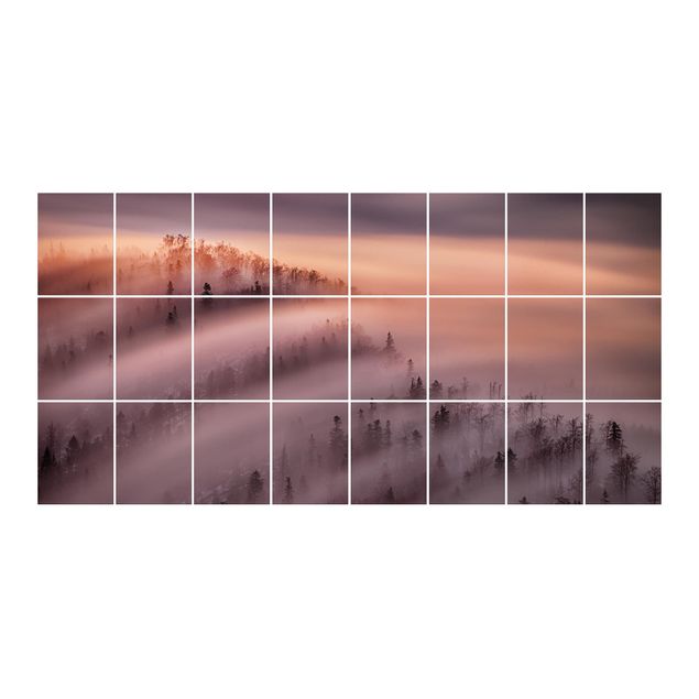 Fliesenbild - Nebelflut - Fliesensticker Set Querformat
