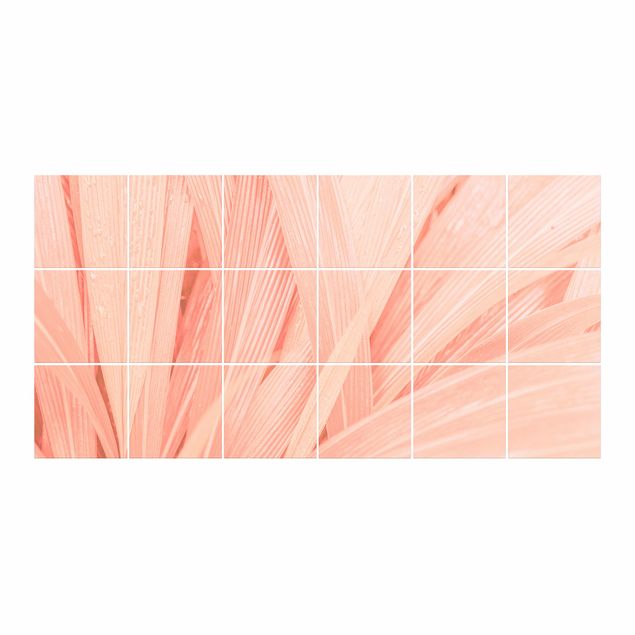 Fliesenbild - Palmenblätter Rosa