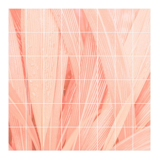Fliesenbild - Palmenblätter Rosa