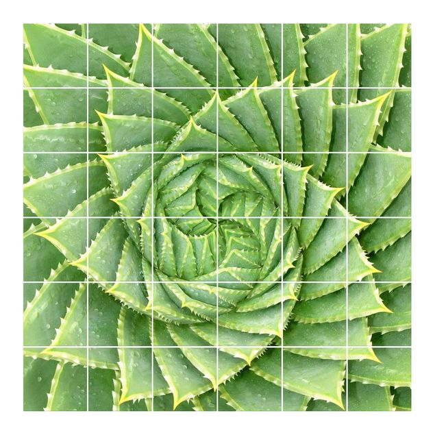 Selbstklebende Folie Fliesen Muster Spiral Aloe