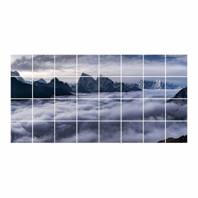 Fliesenbild - Wolkenmeer im Himalaya - Fliesensticker Set Querformat