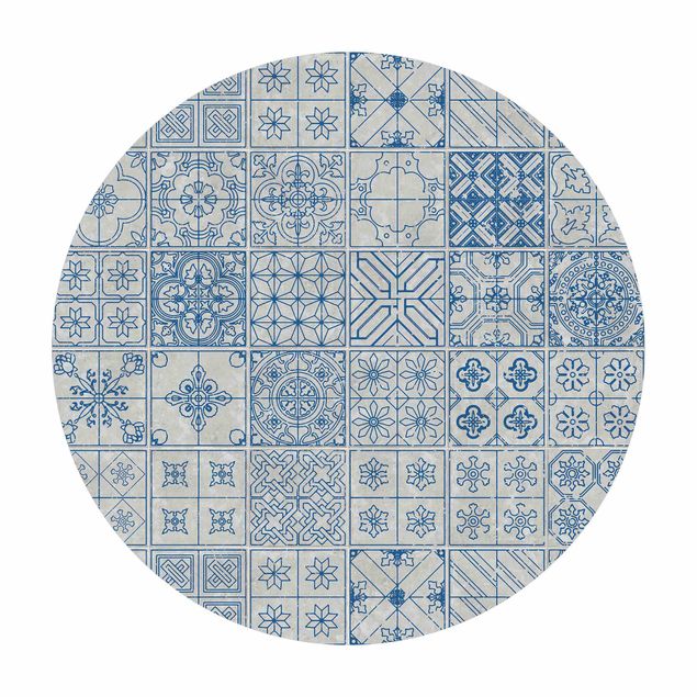 Vinyl-Bodenmatten Fliesenmuster Coimbra blau