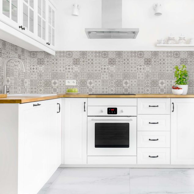 Küchenrückwand selbstklebend Fliesenmuster Coimbra grau