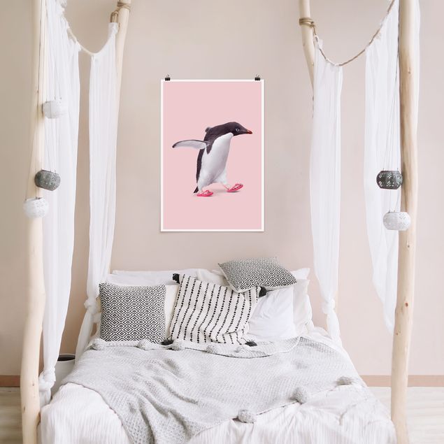 Poster Tiere Flip-Flop Pinguin
