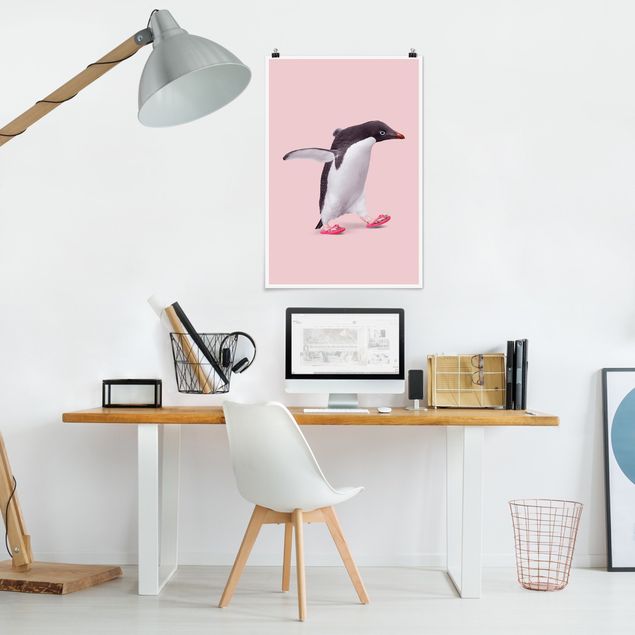 Moderne Poster Flip-Flop Pinguin
