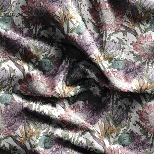 Vorhang blickdicht Florale Eleganz in Pastell