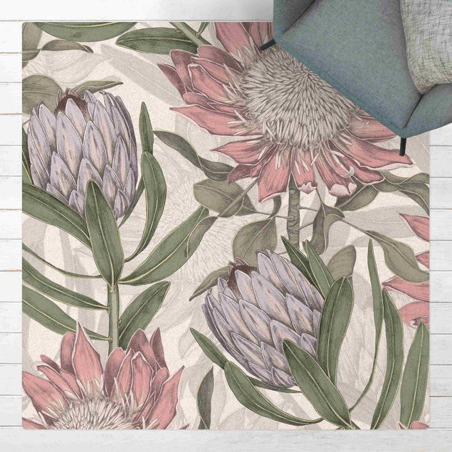 Moderner Teppich Florale Eleganz Protea
