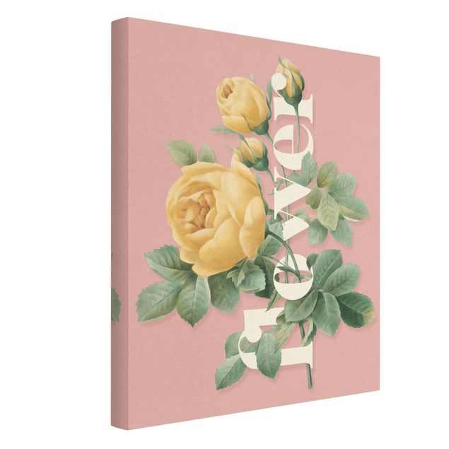 Leinwandbilder kaufen Florale Typografie - Flower