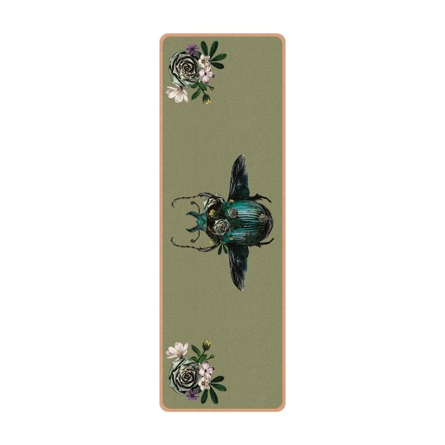 Yogamatte Kork - Floraler Käfer
