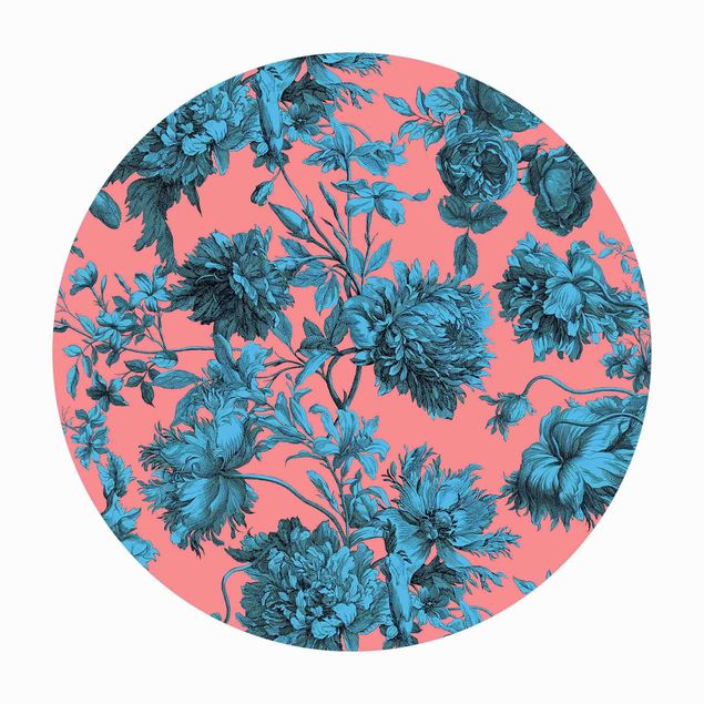 Vinyl-Teppich Floraler Kupferstich Blaukoralle