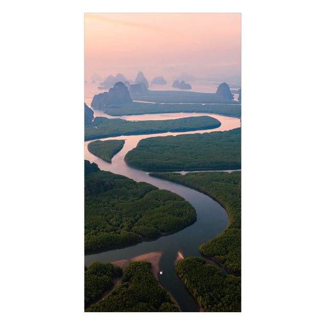 Duschrückwand - Flusslandschaft in Thailand
