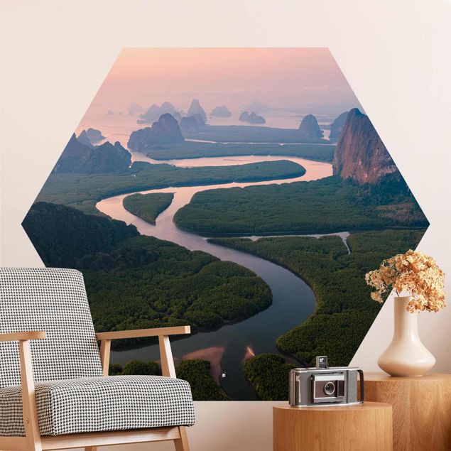 Design Tapeten Flusslandschaft in Thailand