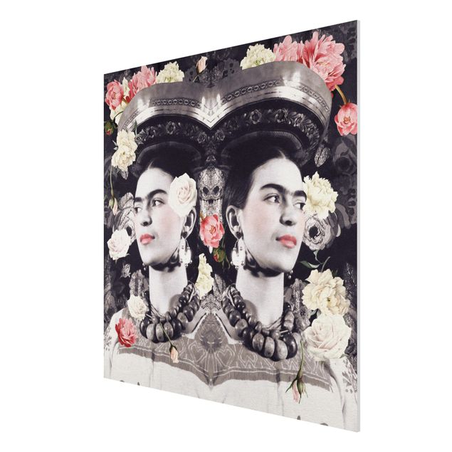 Bilder auf Hartschaumplatte Frida Kahlo - Blumenflut