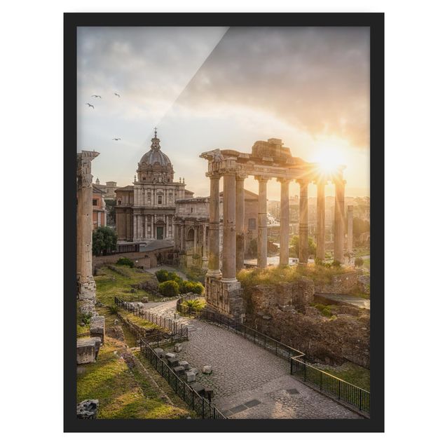Bild mit Rahmen - Forum Romanum bei Sonnenaufgang - Hochformat