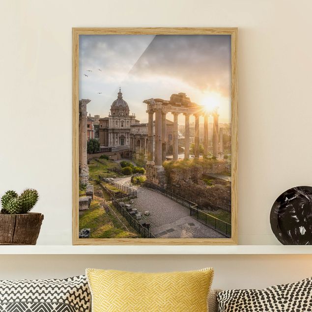 Moderne Bilder mit Rahmen Forum Romanum bei Sonnenaufgang