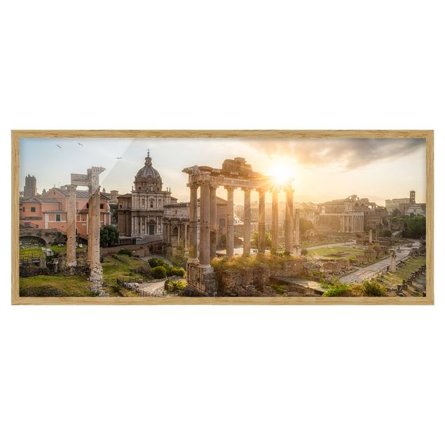 Bilder mit Rahmen Forum Romanum bei Sonnenaufgang