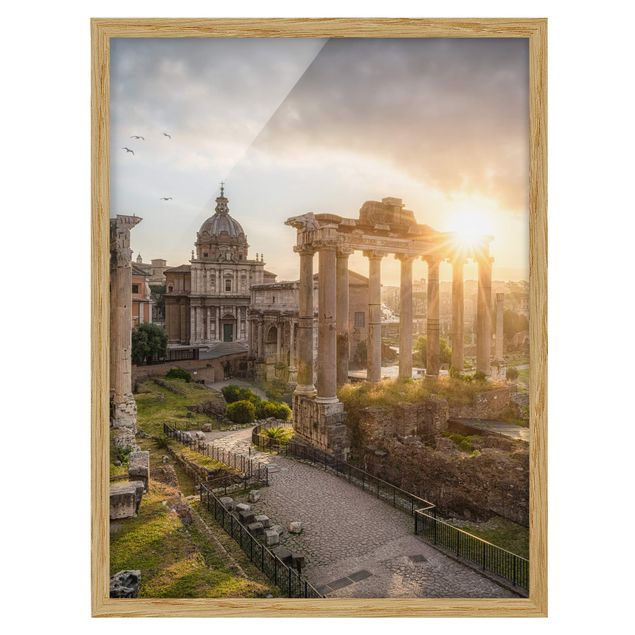 Wandbilder mit Rahmen Forum Romanum bei Sonnenaufgang